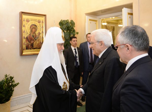The Russian Church and the Catholic Church should stop confrontation between East and West – patriarch at the meeting with the Italian president