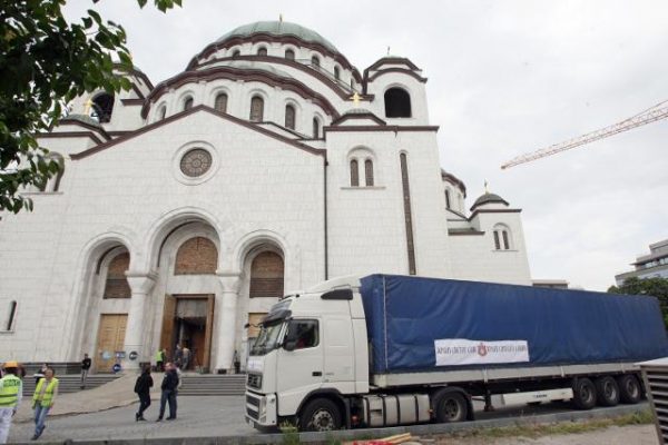 Massive mosaic for St. Sava’s Temple arrives from Russia