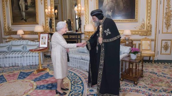 Queen Elizabeth receives Pope Tawadros II in “historic” meeting