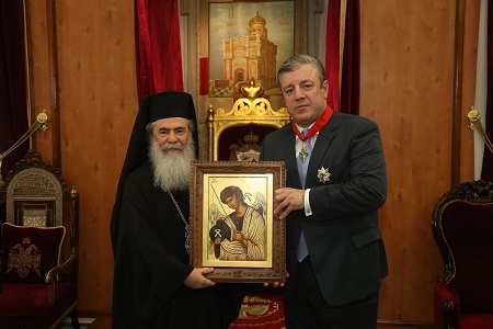 Jerusalem’s Patriarch Theophilos III awards Georgian Prime Minister
