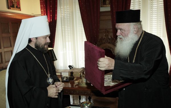 Metropolitan Hilarion of Volokolamsk meets with His Beatitude Archbishop Ieronymos of Athens and all Greece