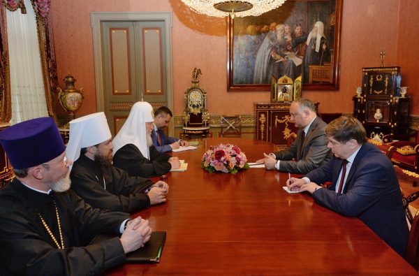 Patriarch Kirill Meets with Moldova President Igor Dodon