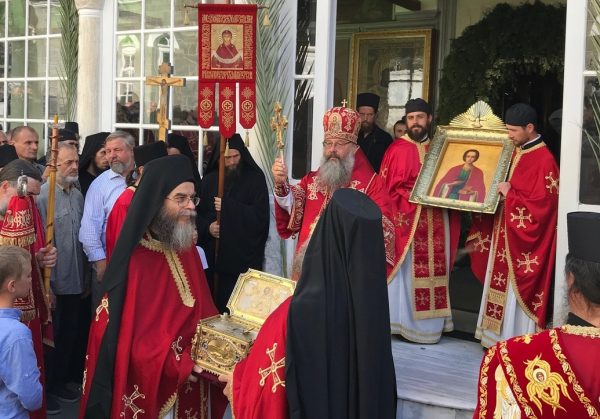 Russian Orthodox Pilgrims Visit St. Panteleimon Monastery on Mount Athos