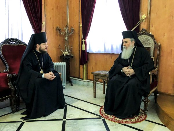 Bishop Victor of Baryshevka Meets with Patriarch Theophilos III of Jerusalem