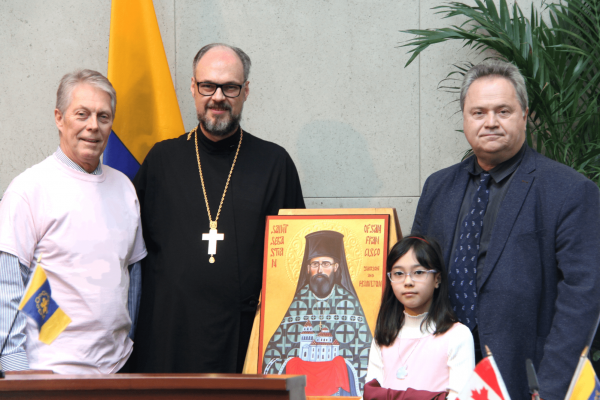Canadian City Council Receives Icon of Its Own Saint