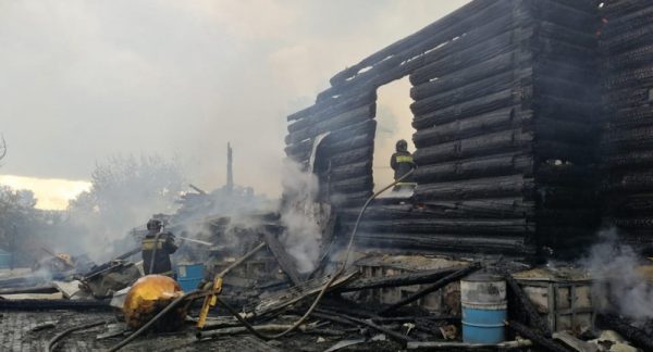 Church of the 19th Century Nearly Burned Down in a Fire in Kurgan Monastery