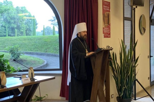Metropolitan Hilarion Reads a Paper at a Conference in the Bose Monastery, Italy
