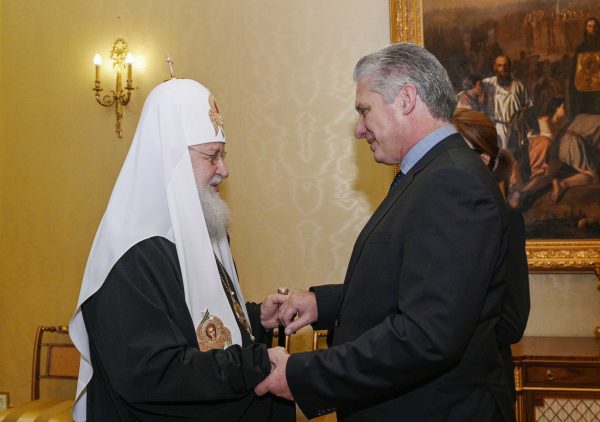 His Holiness Patriarch Kirill Meets with President of Cuba Miguel Mario Diaz-Canel Bermúdes