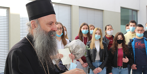 Patriarch of Serbia Visits the Orthodox Grammar School in Zagreb