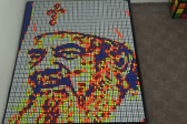 Mr Puzzle creates Patriarch Daniel portrait with 720 Rubik’s cubes as congratulation on His Beatitude’s 70th birthday