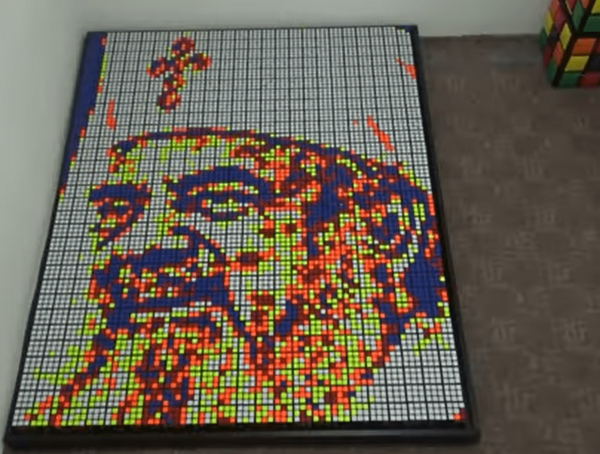 Mr Puzzle creates Patriarch Daniel portrait with 720 Rubik’s cubes as congratulation on His Beatitude’s 70th birthday