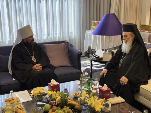 Metropolitan Hilarion meets with Primate of the Orthodox Church of Jerusalem
