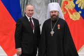 Russian President presents Metropolitan Hilarion with the Order of Alexander Nevsky