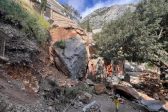 A Piece of Rock Falls Down on the Skete of St. Anna on Mt. Athos